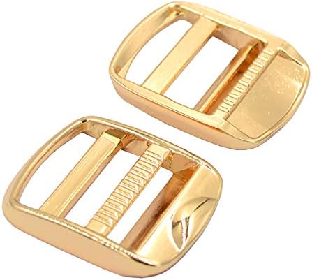 DGOL 10 pcs 1 inch Metal Zinc Alloy Ladder Lock Slider Adjustable Webbing Strap Release Buckles (Golden) - Image 4