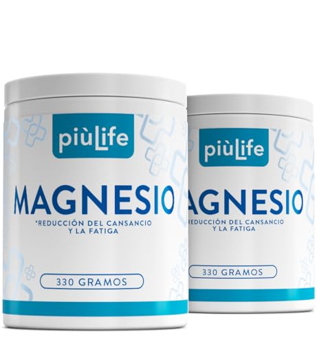 Magnesio en Polvo 660 Gramos PiùLife, 430mg Magnesium Puro Por Dosis, Carbonato Fuente de Citrato de Magnesio En Polvo, Reducción Cansancio Y Fatiga, Estrés, Para Músculos, Sistema Nervioso, Energía