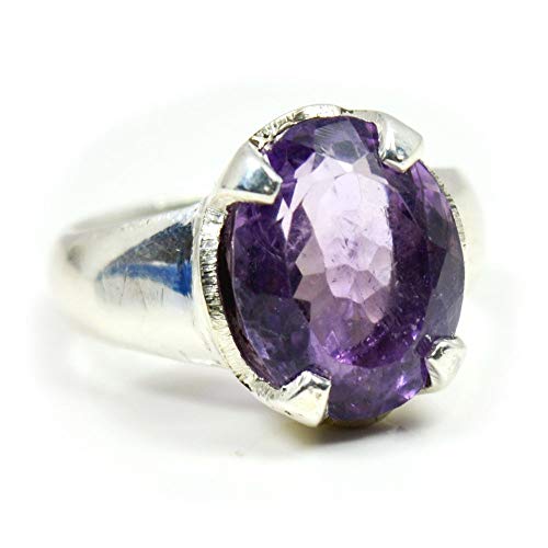 Améthyste naturelle ovale bague argent sterling 925 idéale au quotidien