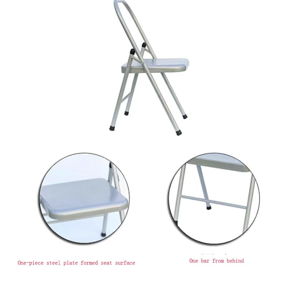 Pieghevole Sedia Equilibrata da Yoga,Poltrona Ausiliaria Multifunzione Iyengar Yoga,Pilates Sedia,Pieghevole ausiliaria Yoga,Strumento di Allenamento per Forza,Silver white-82cm×43cm