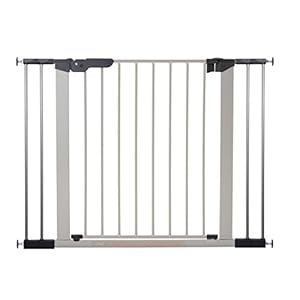 BabyDan Premier deurbeschermingsrooster/trapbeschermingsrooster om te klemmen, 99-106,3 cm, gemaakt in Denemarken + TÜV/GS-getest, kleur: zilver/zwart