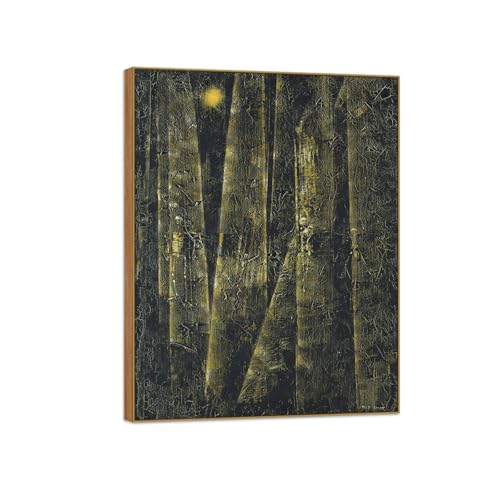 MUHJDYC Max Ernst Famosa Impresión Imagen en Lienzo-Abstracto Cuadros Decoracion Salon-Marco de Madera Pintura Dormitorio Hogar(sin título 3) 30x40cm-12x16in