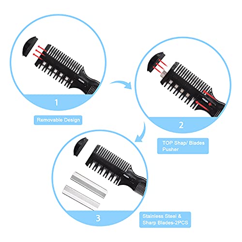 Hair Razor Comb, Sharp Hair Cutter Comb, Double Edge Razor Hair Cutting Comb For Thin And Thick Hair Trimming And Styling, 5 Pcs Spare Blades Included #TOP2