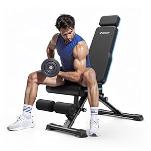 MERACH Adjustable Weight Bench, 990LBS Fast Folding Weight Benches for Home Gym, Workout Bench with Extended Head Support, Incline Decline Flat Utility Bench Press for Full Body