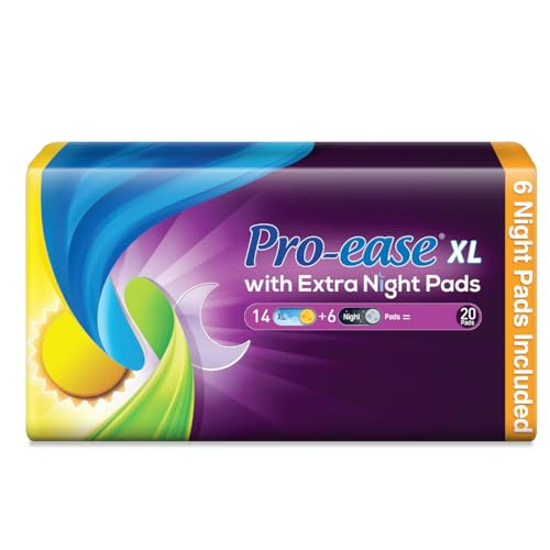 Pro-ease XL | 20 Pads | Extra Night Sanitary Pads for Women | 2X absorption | Odour Control | Long Lasting Protection | 50mm Longer Day | 75mm Longer Night | (B0CKSZ7TCC) Amazon Price History, Amazon Price Tracker