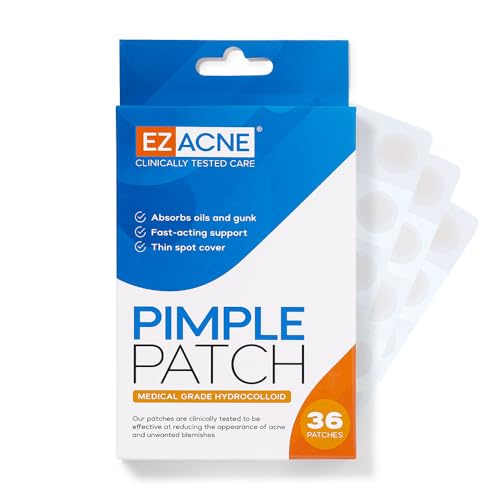 EZAcne Pimple Patches - Hydrocolloid Acne Pimple Patches for Zits and Blemishes Spot Treatment skin Care Patch for Face and Skin (36 Count)