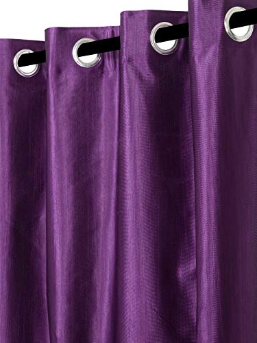 Image of Home Sizzler Long Crush 2 Piece Purple Window Curtain, 5 feet