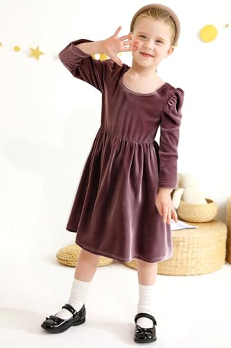 YOUNGER TREE Toddler Fall Dress Girl Winter Clothes Long Sleeve Velvet Dresses Princess Party Outfits2