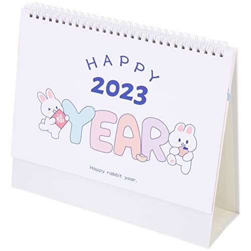 Yardwe 2023 Calendrier de Bureau Dessin Animé Debout Calendrier Calendrier Mensuel de Table Calendrier Plan Calendrier Nouvel an Calendrier pour Les Décorations de Bureau à Domicile Cover