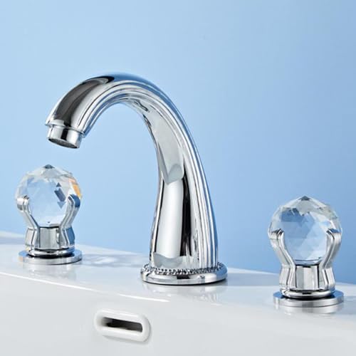 Robinet de salle de bains en laiton à 3 trous mitigeur lavabo chrome brillant