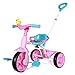 KRIDDO 2 in 1 Kids Tricycles Age 18 Month to 3 Years, EVA Wheels Upgraded, Gift, Trikes for Toddlers 2 to 3 Year Old with Push Handle and Duck Bell, Pink