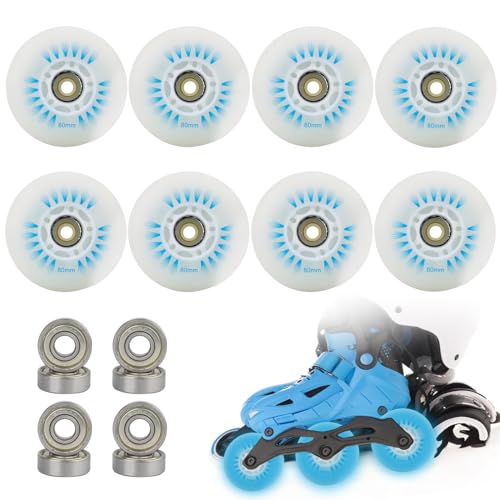 8er-Pack 76 mm/80 mm LED Lnline Skate Räder Leuchtende: Lnliner Skateroll...
