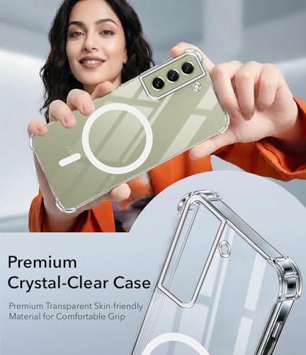 Image of Jkobi Shockproof Crystal-Clear Back Cover for Samsung Galaxy S21 FE 5G (Magsafe Wireless Support | Drop & Camera Protection | Hard Polycarbonate)