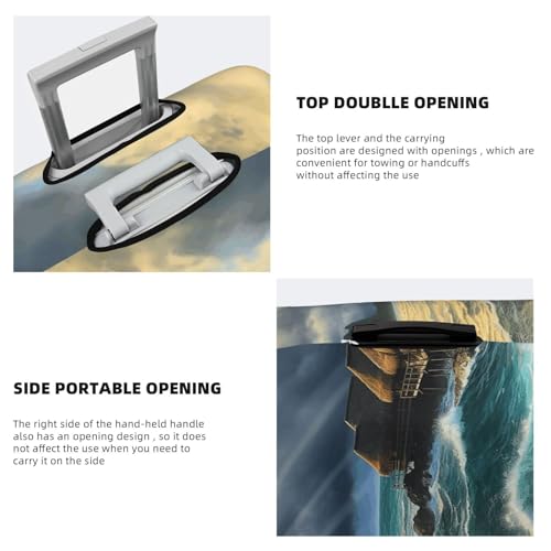 Travel Luggage Cover Seascape Painting Suitcase Protector Elastic Washable Stretch Suitcase Protector Anti-Scratch Travel Suitcase Cover Fit 18-32 Inch Luggage4