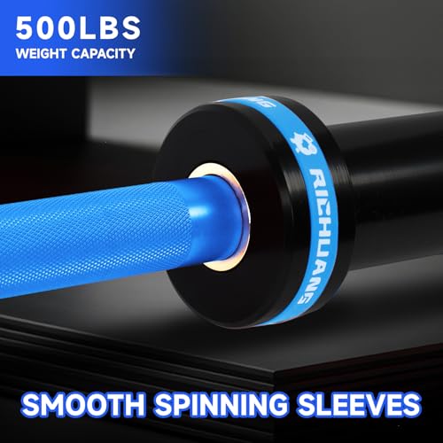 RICHUANG 6FT Olympic Barbell 15kg – 2" Short Bar for Home Gym, Blue by RICHUANG - Used condition - Image 4