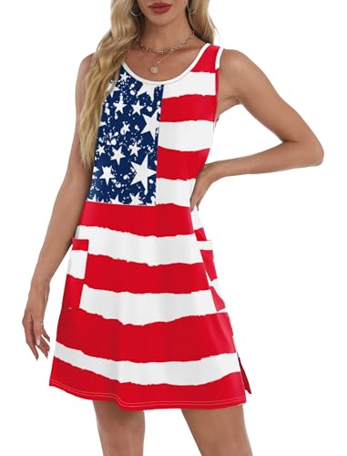 Image of BKRIVE Coverup Summer Dresses for Women 2026 Eyelet Casual Loose Sleeveless Sundresses Tank Dresses with Pockets