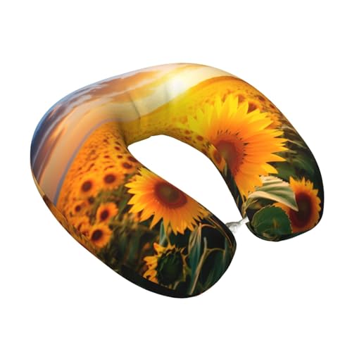 Almohada de viaje con diseño de girasoles, talla única miniatura 2