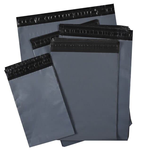 Super Strong Small to Large Grey Mailing Poly Postal Self Seal Mailing Bags Perfect for Clothes, Shoe Box, Handbags Packing Bags Postage Gifts Packaging Posting Shipping (200, 6''x9'')