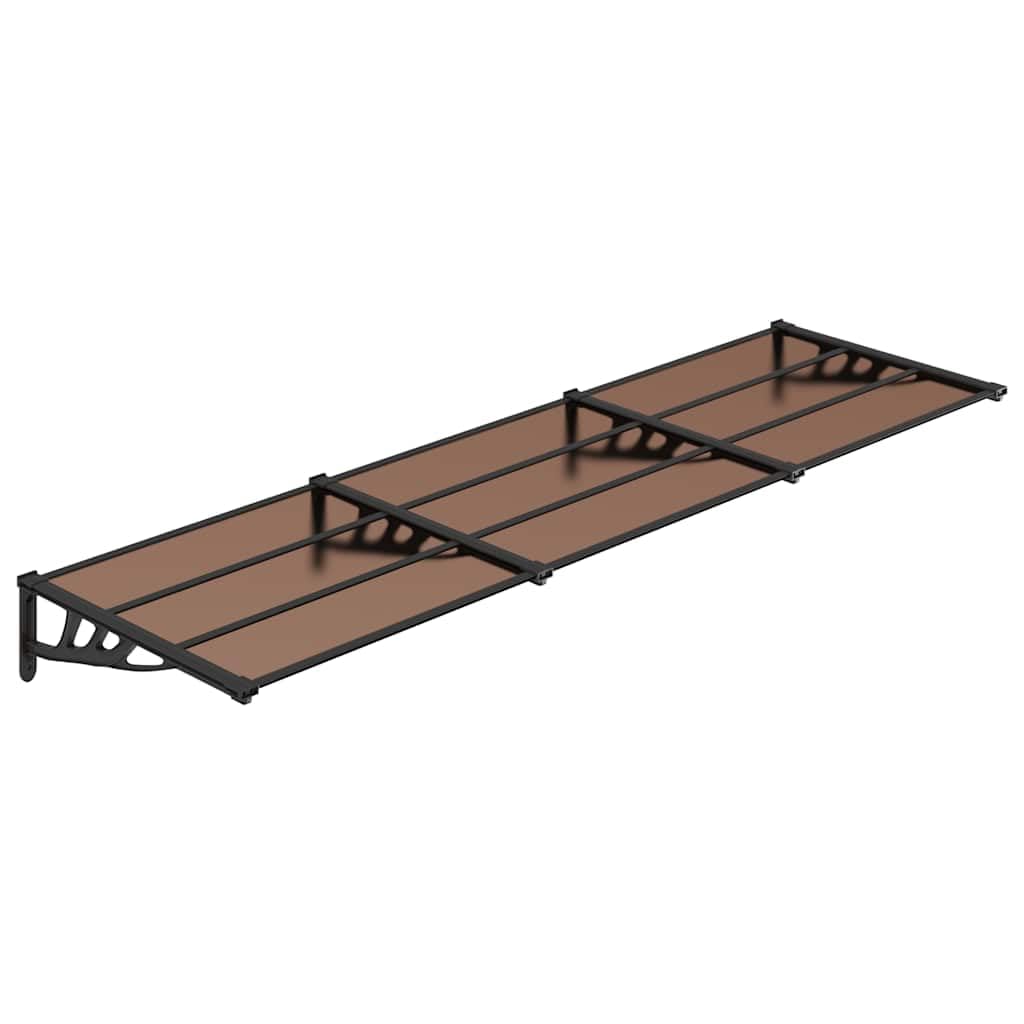 vidaXL Marquesina de Puerta policarbonato Negro 297,5x90 cm, marquesina de Puerta, pérgola de Puerta de Entrada, toldo de Puerta