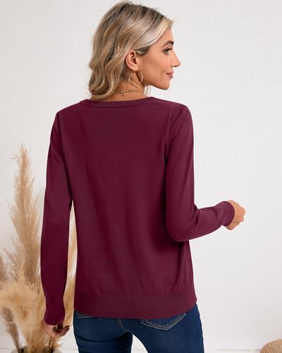 Riyiper 3 Pack Women's Lightweight Cardigans, Long Sleeve Crewneck Knit Cardigan Sweaters Casual Button Down Stretch Tops4