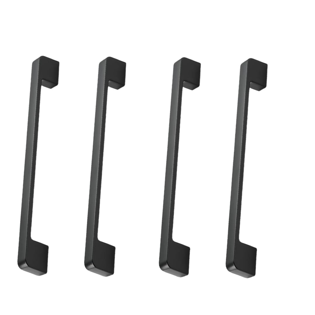 NLQCSXWEP Zinc Alloy Cabinet Bow Handle, Zinc Alloy Furniture Handles Pack of 4 Multiple Finishes 96-320mm(192mm Matt Black)