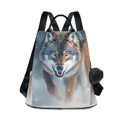 Wolf Run Backpack for Women Anti Theft Large Fashion Travel Shoulder Bag Purse Rucksack Lightweight