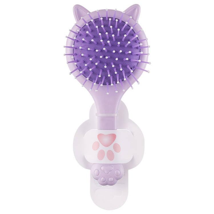 Cute Cat Ear Hair Brush with Mirror, Mini Detangling Comb for Wet & Dry Hair, Portable Pocket Hairbrush with Soft Rounded Bristles, Scalp Massager Travel Size for Women, Kids & Girls (Multicolor)-image-10