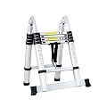 Telesladder Telescoping Ladder Aluminum Telescoping Ladder Multi-Purpose Telesladder Bottom Rung for Roof Office Home Household Daily Loft Lighweight Portable Marriage/1.9M+1.9M