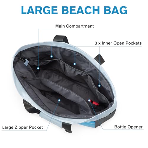 Image of G4Free Beach Bag, Waterproof Sandproof Beach Tote Bag, Large Capacity Foldable for Women