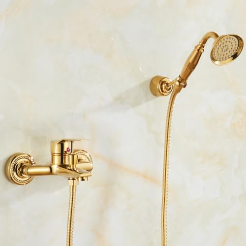 Robinet de baignoire mural laiton ancien mitigeur douche vintage complet