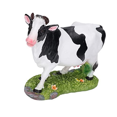 Tomotato Statue de Vache, 22x22x17cm Figurines Animaux en Résine, Statue de Vache Miniature pour Ornement de Bureau à Domicile Décoration de Jardin en Plein...