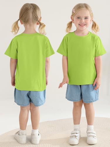 Poroka Baby and Toddler Girls Short Sleeve T-Shirts Cotton Crewneck Shirts Basic Solid Tees Summer Casual Tops, Multipack4