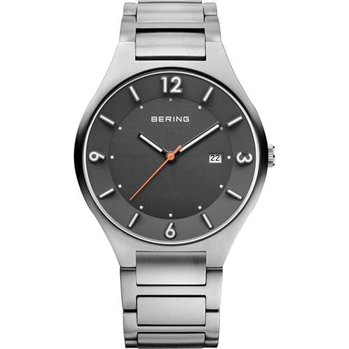 Montre pour homme BERING 14440-777-Q quartz titane noir cadran bleu 40mm