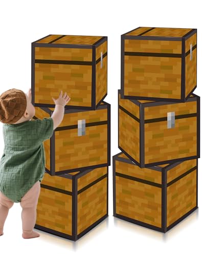 HOMEZZO 6 Pcs Video Game Party Favors Boxes, 11.8 Inch Large Pixe...