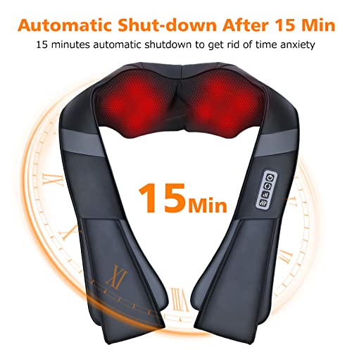 Nackenmassagegerät mit Wärme, BeaoWink Rückenmassagegerät mit 3 einstellbaren Geschwindigkeiten, Schulter- und massagegerät nacken schulter ist ein entspannendes Geschenk für Mama und Papa - Image 8