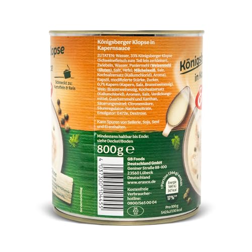 Erasco 6 Königsberger Klopse i. Kapernsauce (1 x 800 g Dose) – Bild 4