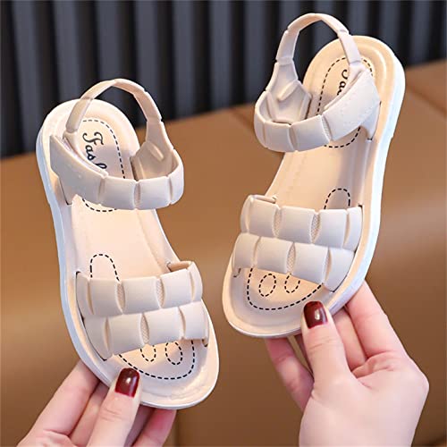 Toddler Girls Sandals Soft Flat Shoes Fashion Comfortable Open Toe Lightweight Princess (White, 10.5 Little Child)2
