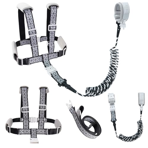 Toddler Leash & 4-in-1 Adjustable Anti-Lost Harness | Reflective Safety Strap with Wrist Link for Boys, Girls & Kids | Secure for Outdoor, Travel, Shopping, Parks