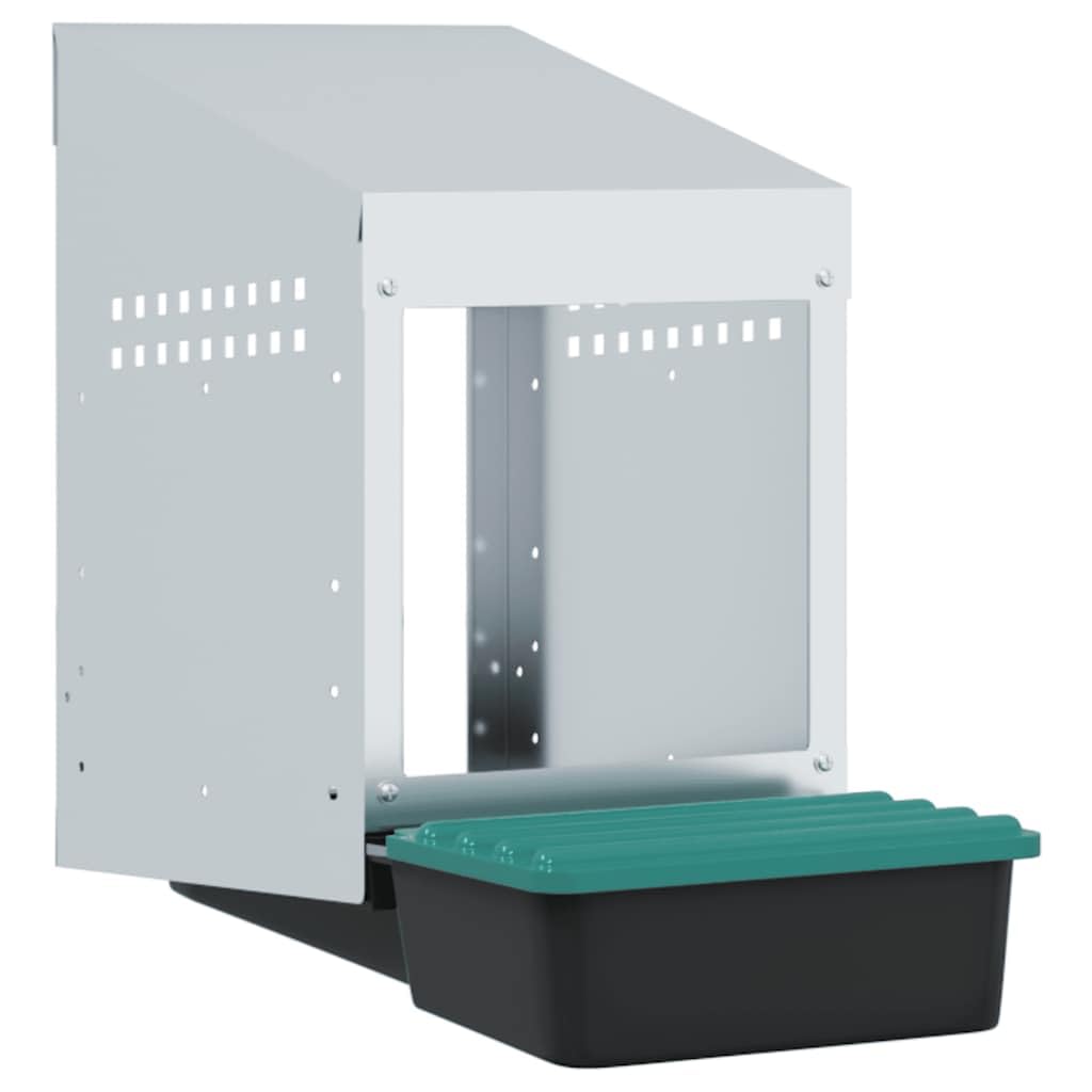 INLIFE Hühner-Nistkasten 1 Fach Wandmontage Verzinkter Stahl,Tier- & Haustierbedarf,Haustierbedarf,Kleintierzubehör,Lebensräume & Gehege für Kleintiere,Silber,3.02 KG,4104890