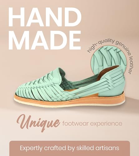 Image of Macarena Collection Womens Shoes Leather Sandal Flat for Women | Huarache Handmade Mexican Sandals | Comfortable & Stylish Womens Sandals 3050