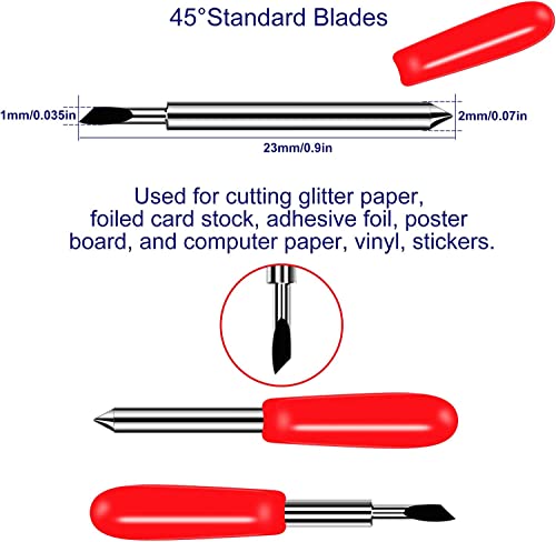 Gebildet 30Stück 45° Ersatzklingen für Explore Air, Maker 3, Explore Air 3, Maker, Explore Air 2, Expression für Vinyl-Schneidemaschinen (Rote Kappe)