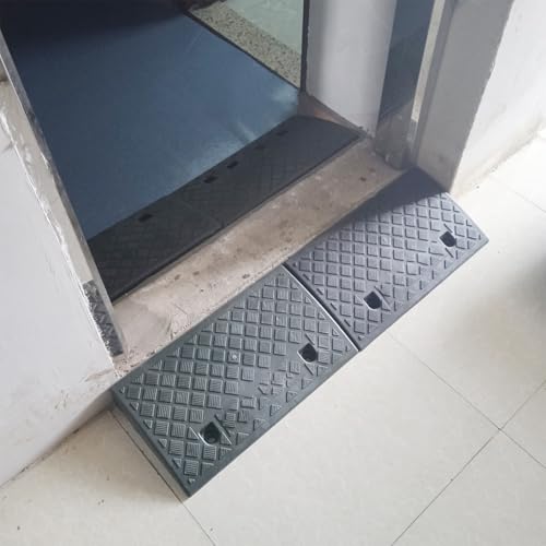 Step Mat Ramp Mat, rampa plástica para umbral, rampa de bordillo, superficie antideslizante, apta para sillas de ruedas, bicicletas, escalones (Negro, 50 x 22 x 6 cm) miniatura 3