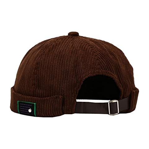Zegoo Solid Color Short Beanie Strap Back Casual Hat Soft Cap Cover