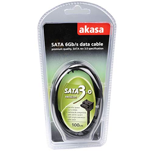 Cable SATA 3.0 6Gbps Redondo Akasa 100cm Negro miniatura 6