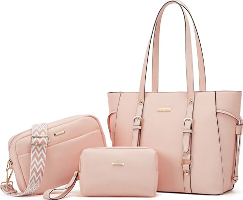 Image of Women Fashion Synthetic Leather Handbags Tote Bag Shoulder Bag Top Handle Satchel Purse Set