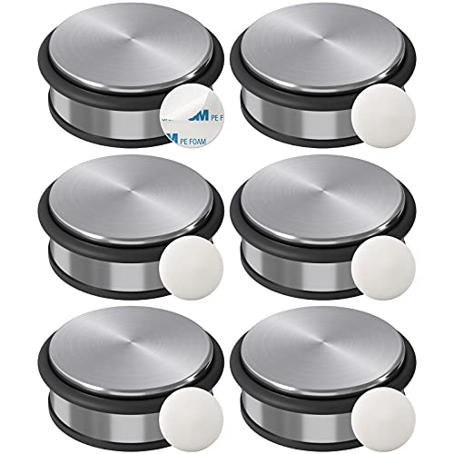 WELLGRO Edelstahl Türstopper 1,2 kg + Wand Türstopper, ohne Bohren, 10 x 4,5 cm (ØxH), Rutschfester Boden, Verschiedene Mengen wählbar, Stückzahl:6 Stück WELLGRO Edelstahl Türstopper 1,2 kg + Wand Türstopper, ohne Bohren, 10 x 4,5 cm (ØxH), Rutschfester Boden, Verschiedene Mengen wählbar, Stückzahl:6 Stück