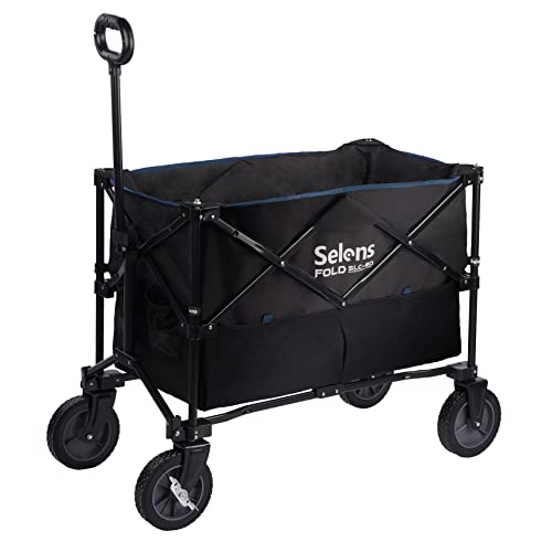Selens キャリーワゴン 折りたたみキャリーカート 耐荷重100kg 大容量 3/8ネジ付き ブームアームなど装着 アウトドア 4輪 特大 タイヤ 撮影機材に収納 運動会 キャンプ