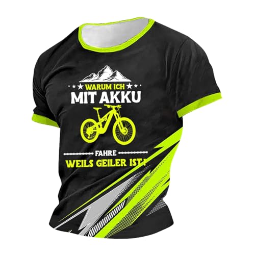 Caxndycing Maillot de ciclismo para hombre, manga corta, camiseta de ciclismo estampada, cuello redondo, transpirable, secado rápido, camiseta de entrenamiento, Z1 negro., XXL