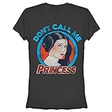 STAR WARS Junior's Princess Leia T-Shirt - Black - Large