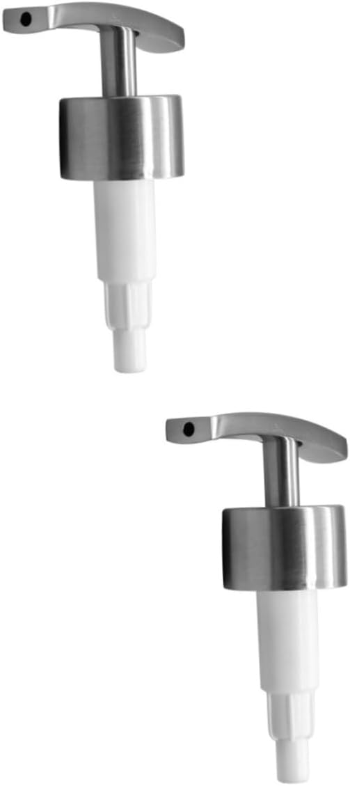 2Pcs Stainless Steel Lotion Dispenser Pumps, Soap Pump Replacement for Shampoo, Hand Soap, Conditioner, Fits Standard Neck Bottles, Ideal for Bathroom, Kitchen, and Travel Use